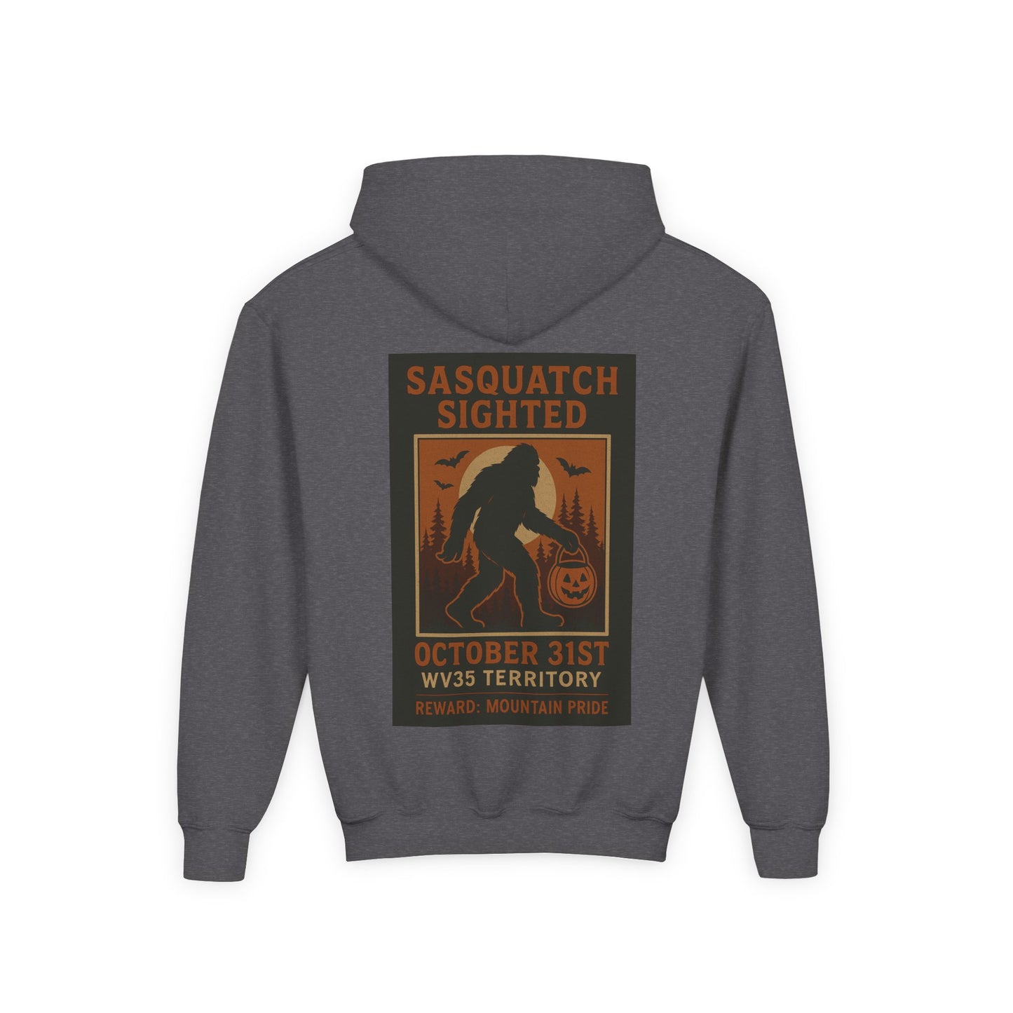 Sasquatch Halloween Hoodie, Youth Sweatshirt, Fall Fashion, Spooky Gift, Outdoor Adventure Apparel, Kids Halloween Costume