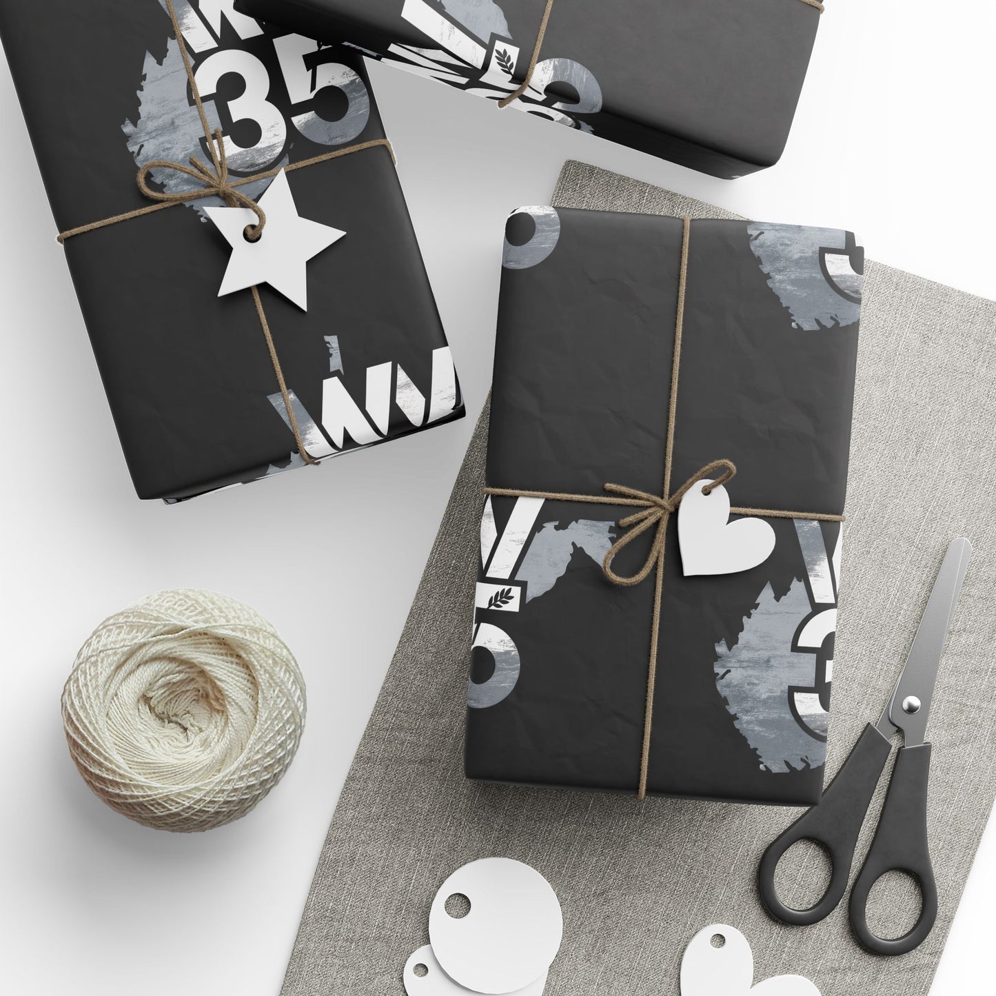 Bold Black Wrapping Paper | Unique Gift Wrap, Birthday, Celebration, Party Supplies, Holiday Packaging