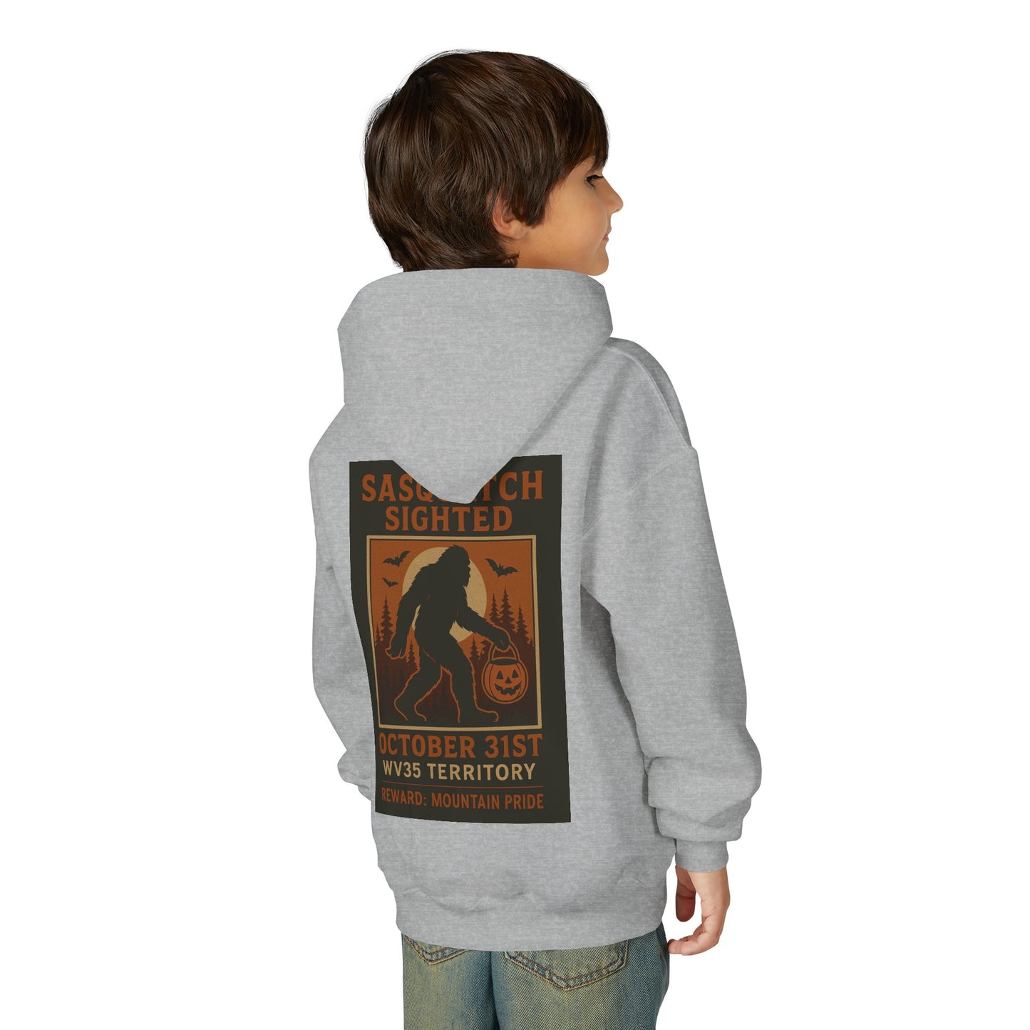Sasquatch Halloween Hoodie, Youth Sweatshirt, Fall Fashion, Spooky Gift, Outdoor Adventure Apparel, Kids Halloween Costume