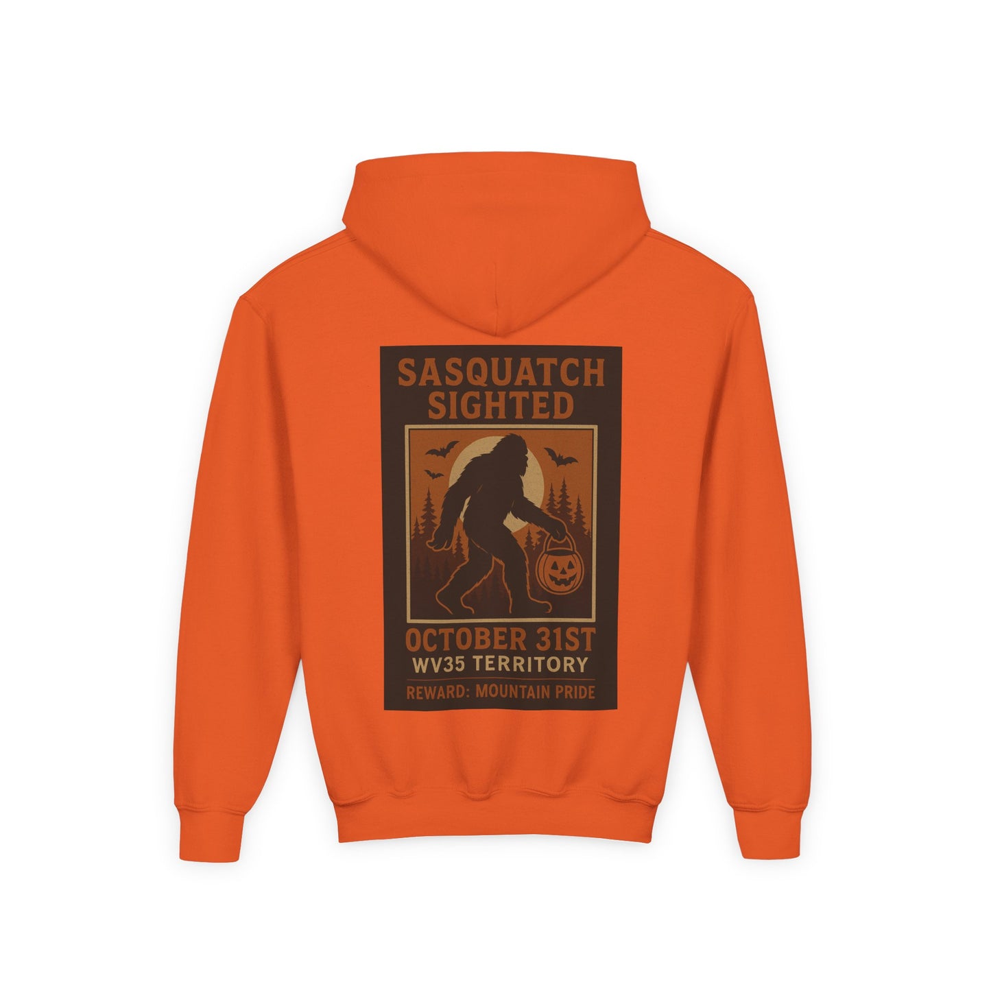 Sasquatch Halloween Hoodie, Youth Sweatshirt, Fall Fashion, Spooky Gift, Outdoor Adventure Apparel, Kids Halloween Costume