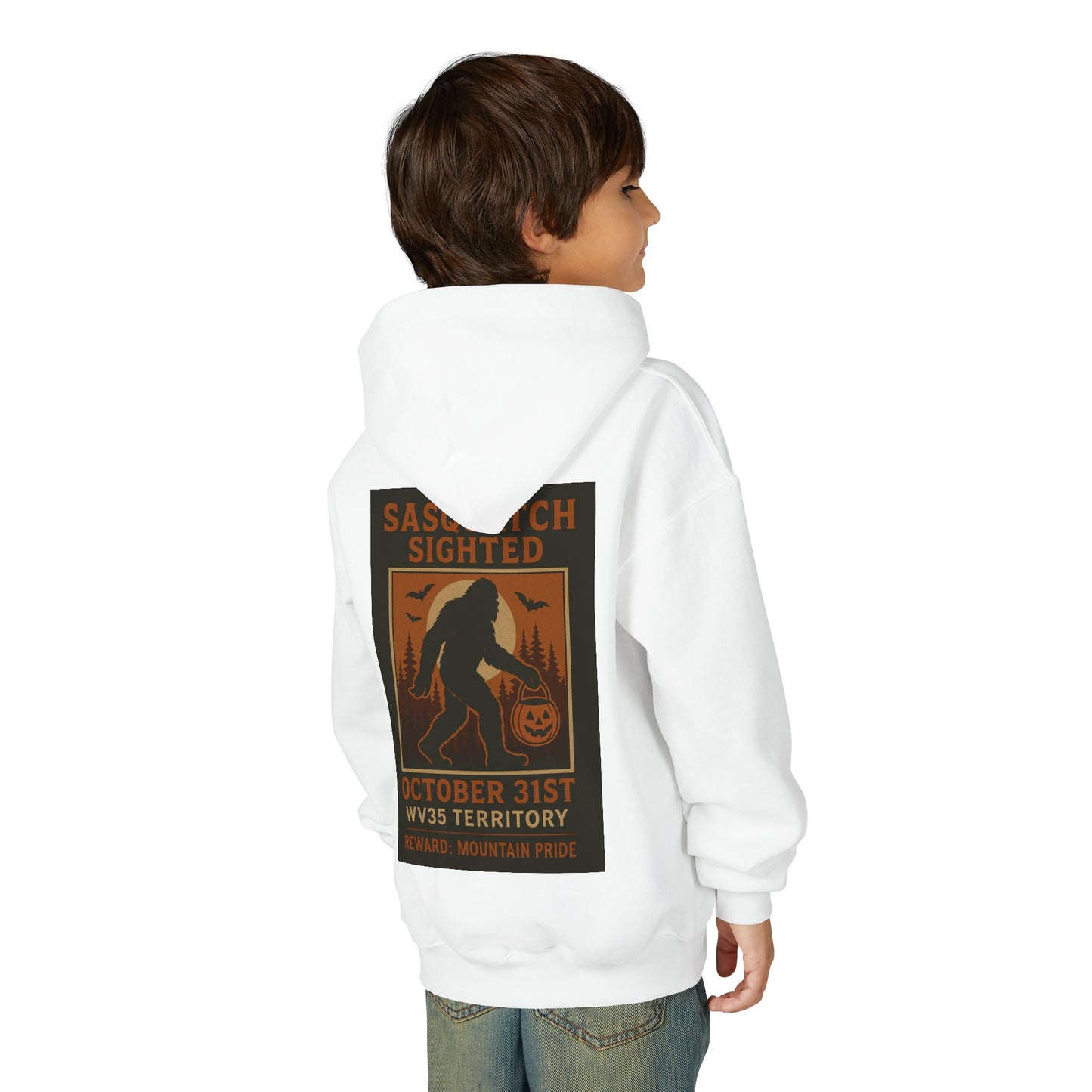 Sasquatch Halloween Hoodie, Youth Sweatshirt, Fall Fashion, Spooky Gift, Outdoor Adventure Apparel, Kids Halloween Costume