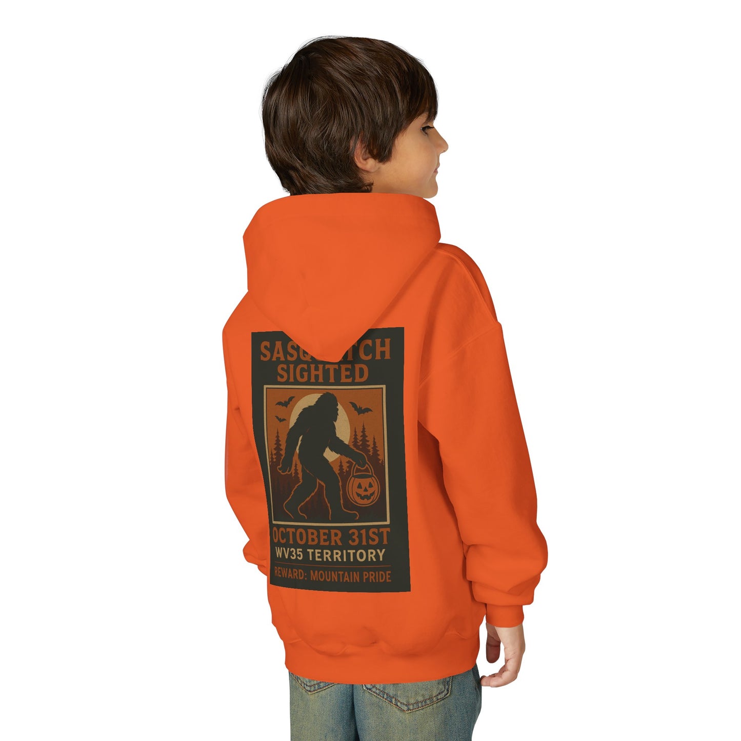 Sasquatch Halloween Hoodie, Youth Sweatshirt, Fall Fashion, Spooky Gift, Outdoor Adventure Apparel, Kids Halloween Costume