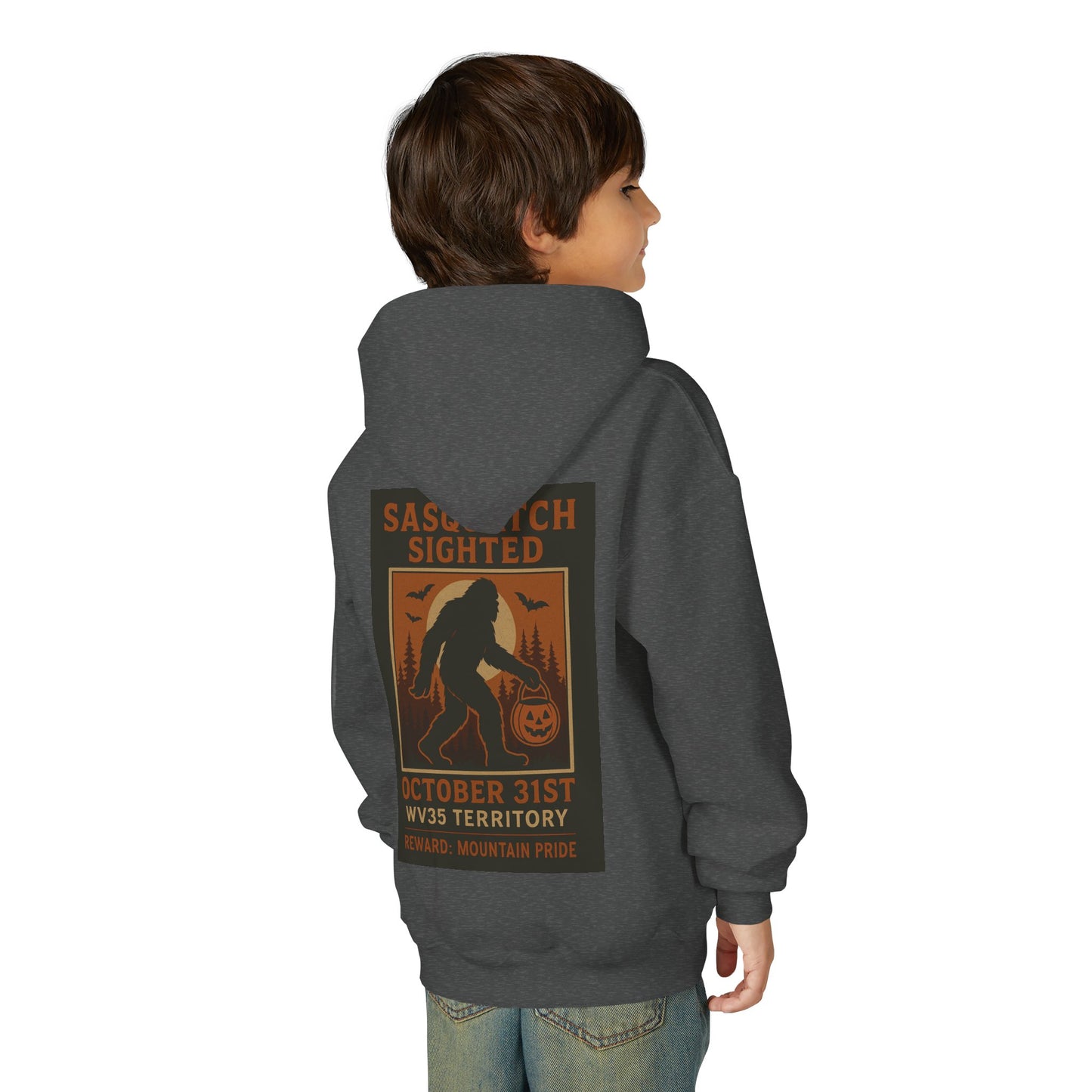Sasquatch Halloween Hoodie, Youth Sweatshirt, Fall Fashion, Spooky Gift, Outdoor Adventure Apparel, Kids Halloween Costume