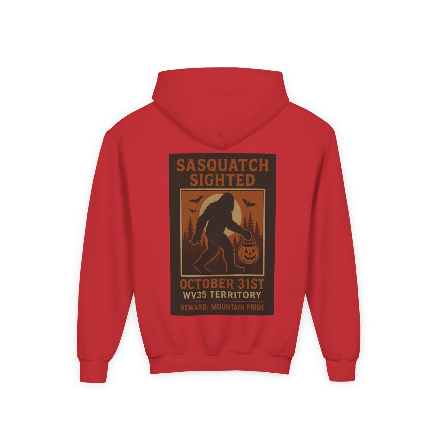 Sasquatch Halloween Hoodie, Youth Sweatshirt, Fall Fashion, Spooky Gift, Outdoor Adventure Apparel, Kids Halloween Costume