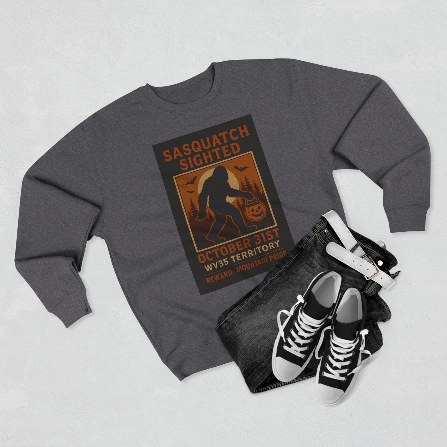 Sasquatch Sighting Sweatshirt, Unisex Crewneck, Halloween Clothing, Cozy Fall Apparel, Funny Gift for Outdoor Lovers, Unique Monster Sweater