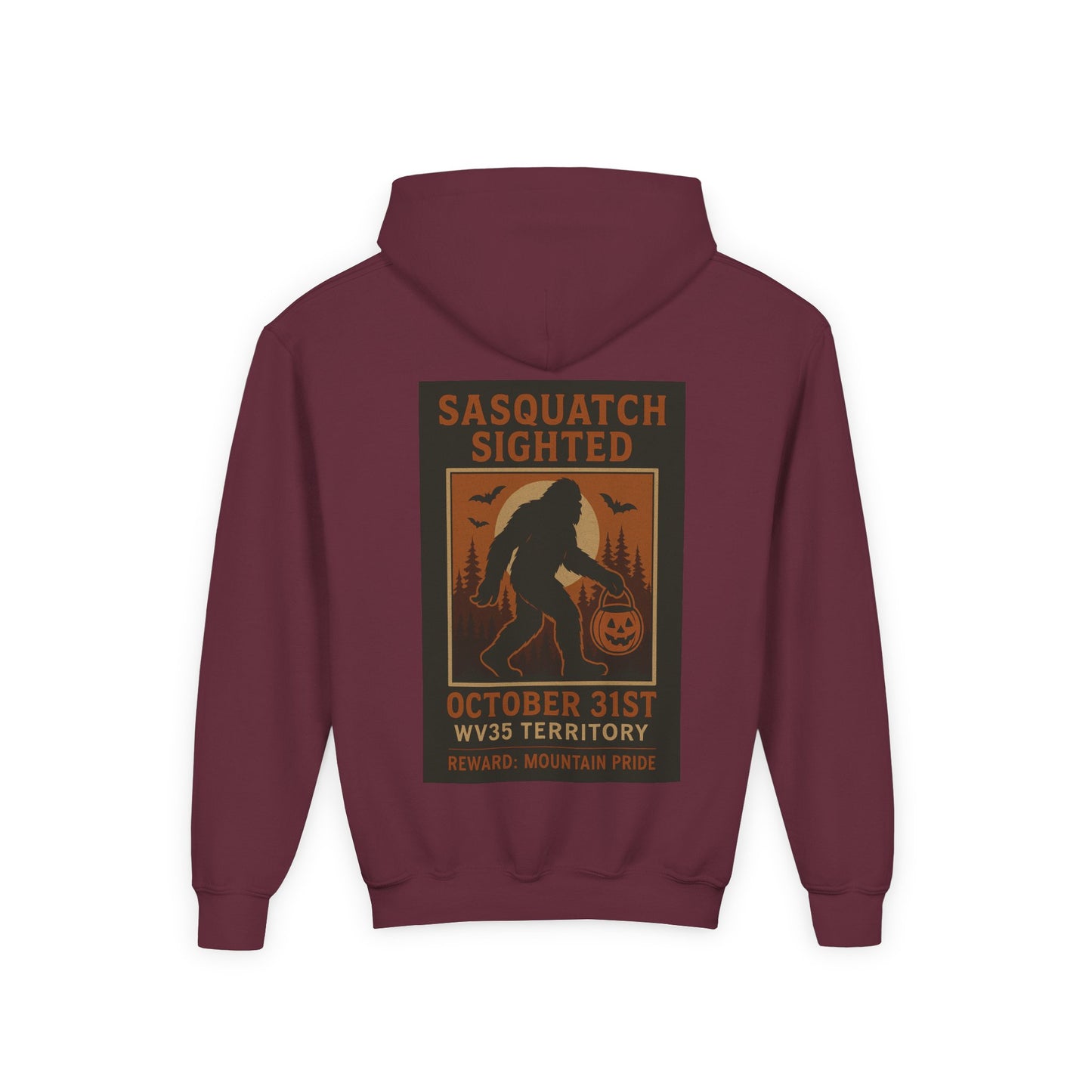 Sasquatch Halloween Hoodie, Youth Sweatshirt, Fall Fashion, Spooky Gift, Outdoor Adventure Apparel, Kids Halloween Costume