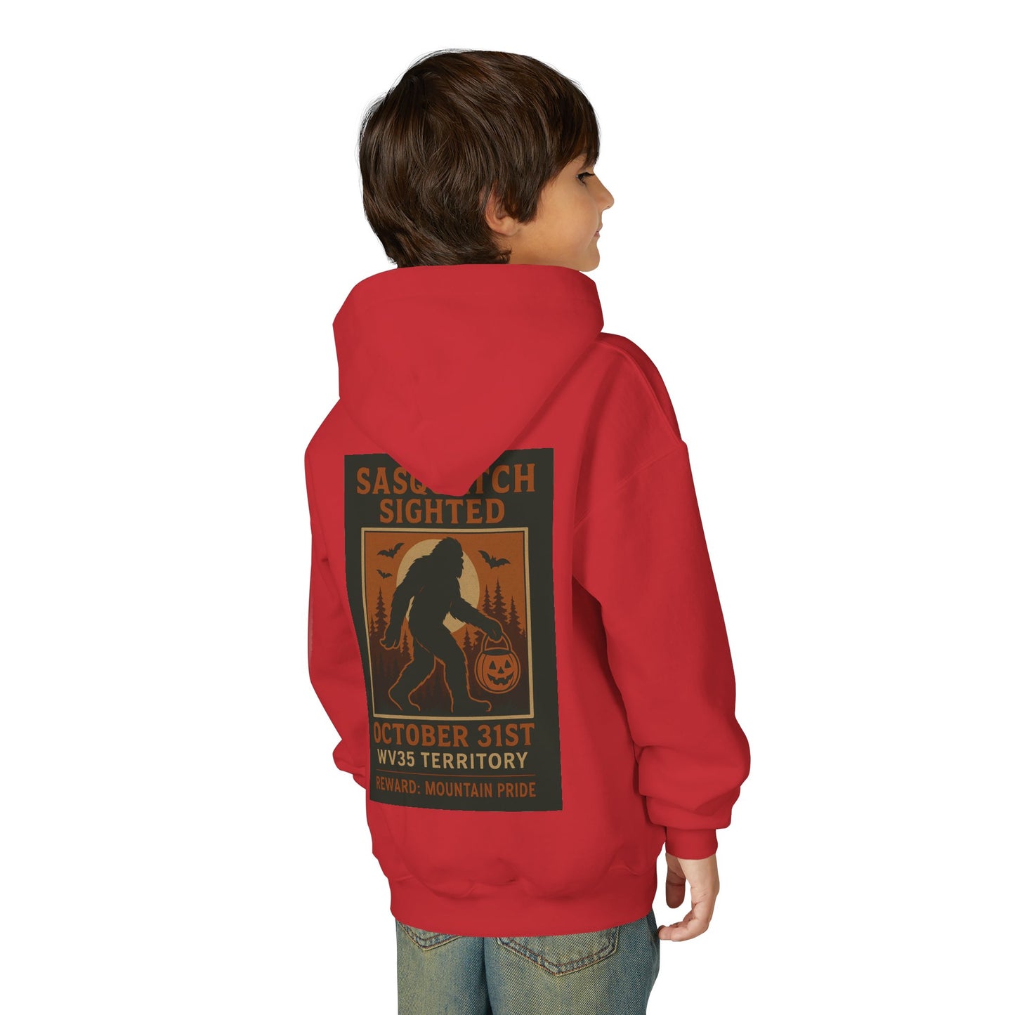 Sasquatch Halloween Hoodie, Youth Sweatshirt, Fall Fashion, Spooky Gift, Outdoor Adventure Apparel, Kids Halloween Costume